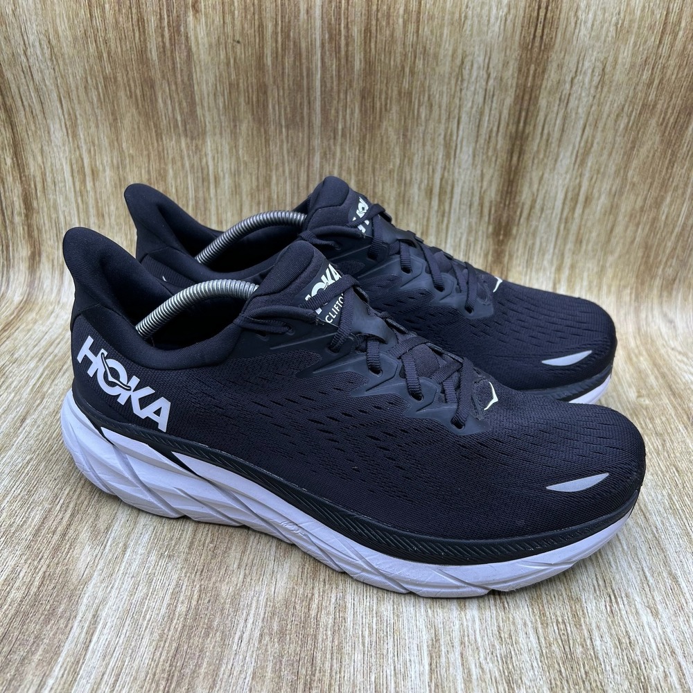 Hoka One One Clifton 8 Men's Size 11 2E Black White Running Shoes 1121374 BWHT